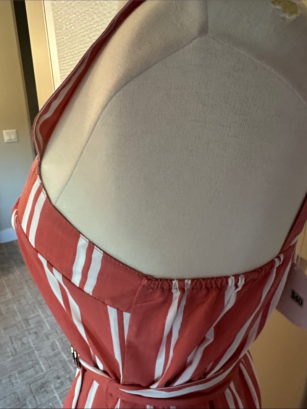 Elan Pink-Red Striped Summer Dress - Picture 8 of 9